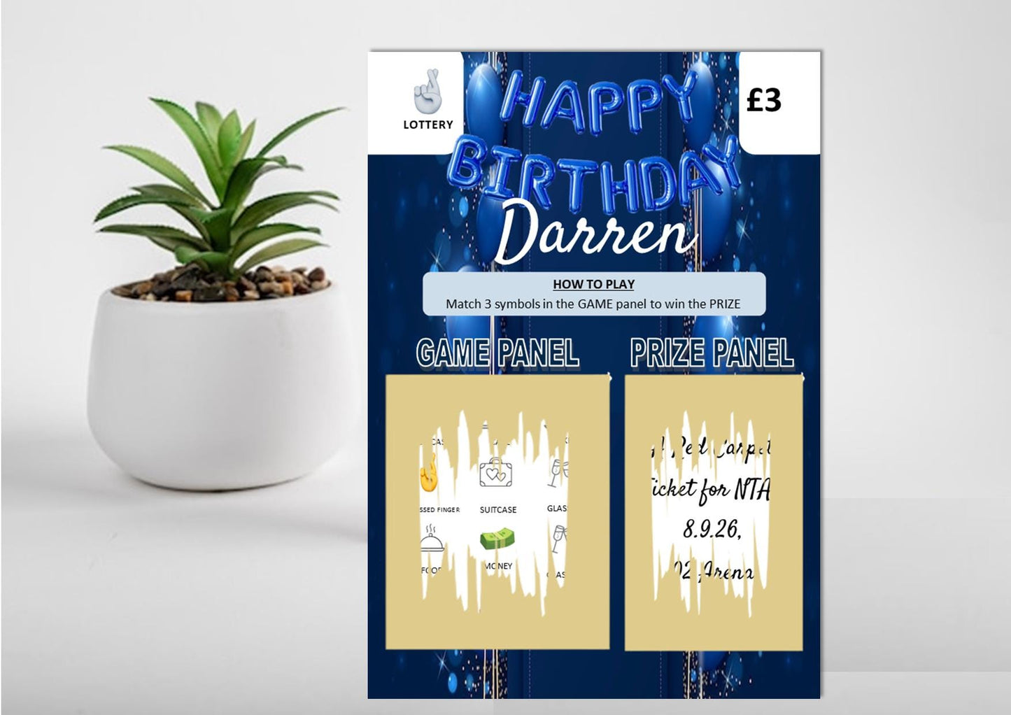 Personalised Happy Birthday Scratch Card | Scratch to Reveal Surprise Message | Unique Birthday Gift Reveal Card | Fun Keepsake