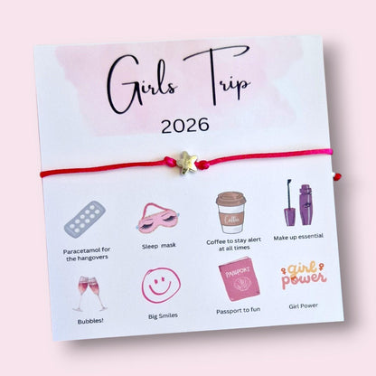 Girls Weekend Wish Bracelet: Personalised Party Favour for Girls - Girls Holiday - Girls Trip - Birthday