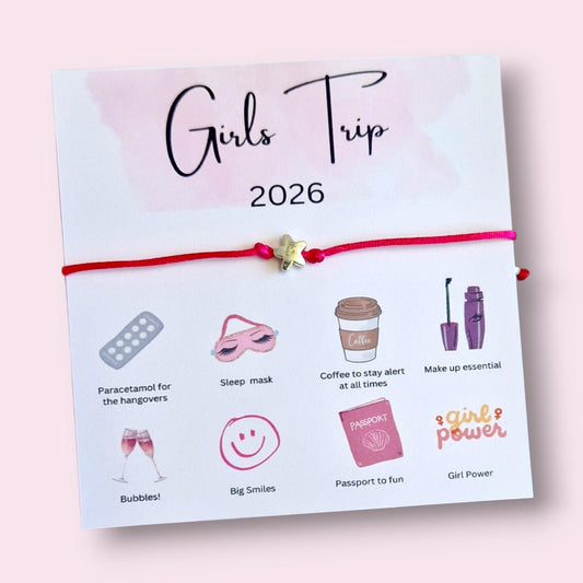 Girls Weekend Wish Bracelet: Personalised Party Favour for Girls - Girls Holiday - Girls Trip - Birthday
