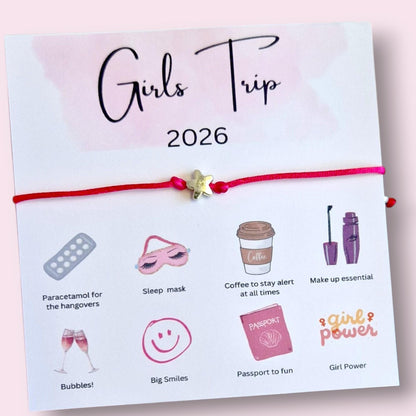 Girls Weekend Wish Bracelet: Personalised Party Favour for Girls - Girls Holiday - Girls Trip - Birthday