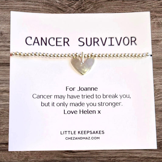 Cancer Survivor Silver-Plated Bracelet – Inspirational Strength Jewelry Gift – Support bracelet
