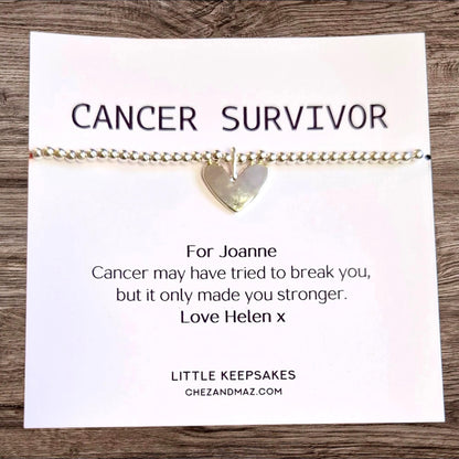 Cancer Survivor Silver-Plated Bracelet – Inspirational Strength Jewelry Gift – Support bracelet