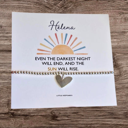 Inspirational Silver-Plated Bracelet, Hope Quote Card, Thinking of You Gift