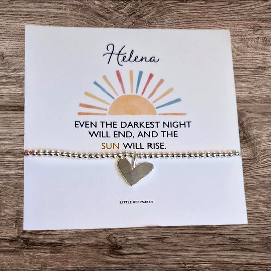 Inspirational Silver-Plated Bracelet, Hope Quote Card, Thinking of You Gift