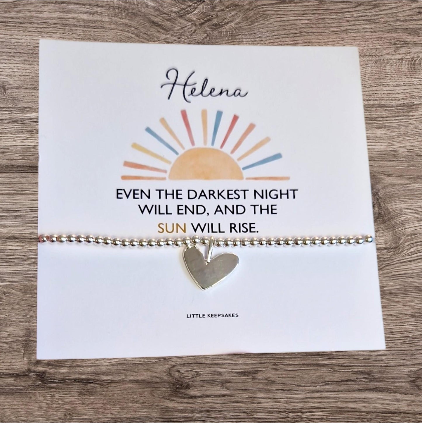 Inspirational Silver-Plated Bracelet, Hope Quote Card, Thinking of You Gift