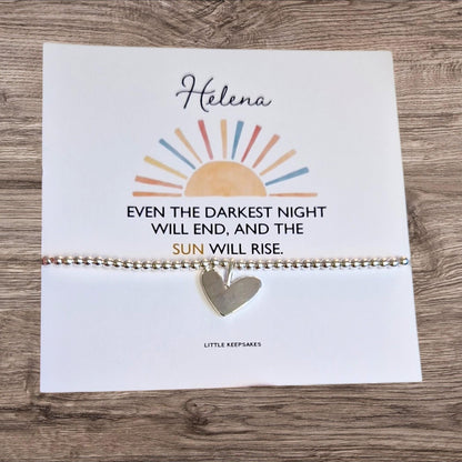 Inspirational Silver-Plated Bracelet, Hope Quote Card, Thinking of You Gift
