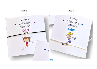 Gymnastics Club Wish Bracelet, Gymnast Team Gift, Good Luck Competition Present- Congratulations, support gift