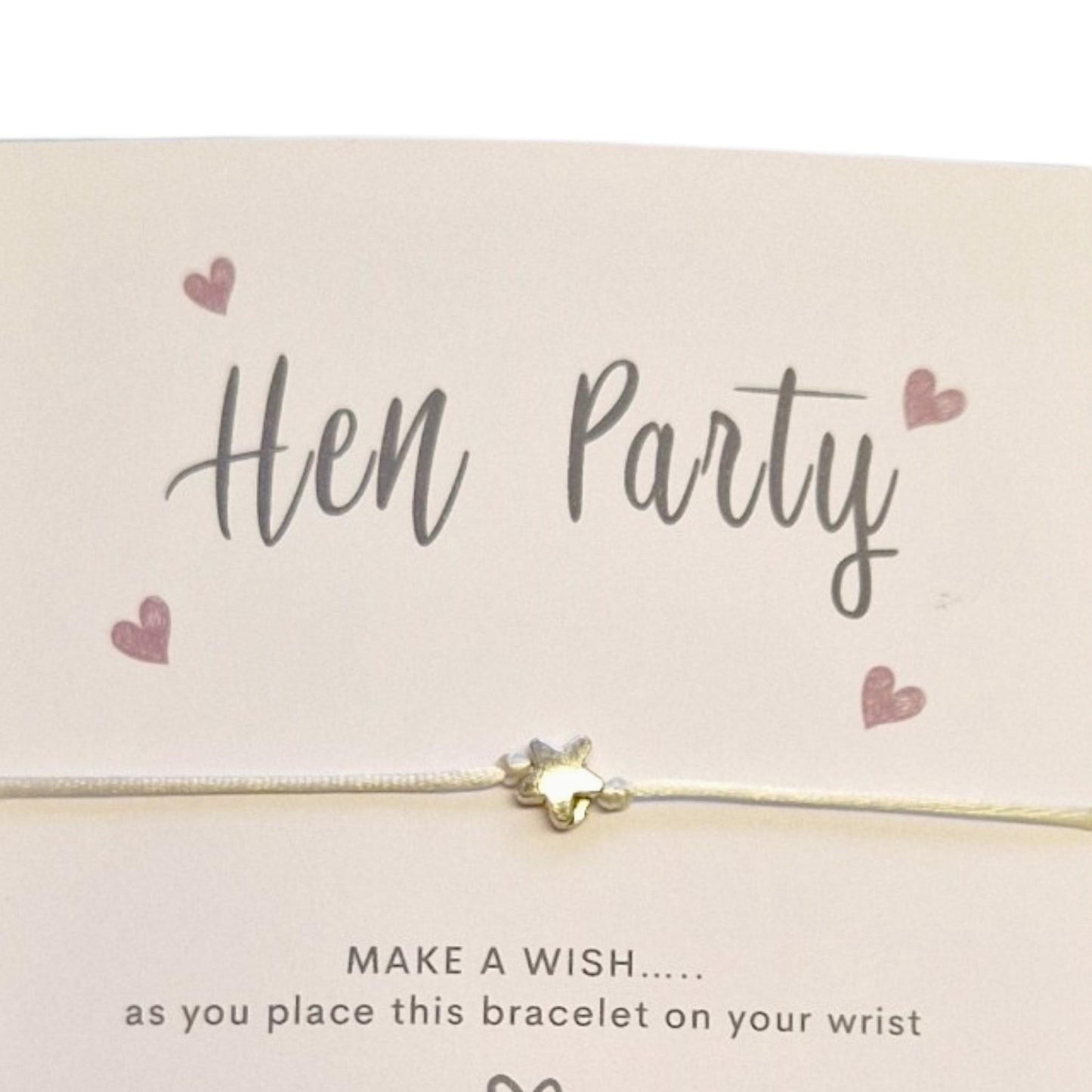 Hen Party Wish Bracelets - Goodie Bag Filler - Hen Weekend, Hen Do, Girls Weekend - Bride to Be - Hearts CM338