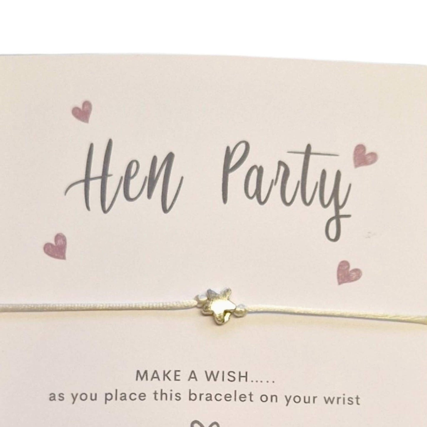 Hen Party Wish Bracelets - Goodie Bag Filler - Hen Weekend, Hen Do, Girls Weekend - Bride to Be - Hearts CM338