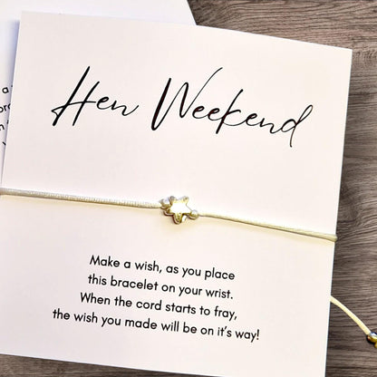 Hen Party Wish Bracelets - Goodie Bag Filler - Hen Weekend, Hen Do, Girls Weekend - Bride to Be