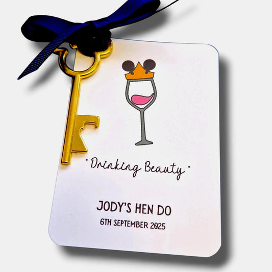 Disney Key Bottle Opener | Personalised Hen Party Favour - Drinking Beauty - Princess