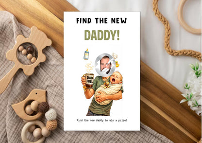 Who Has The Daddy Scratch Off, Printed Baby Shower Game,Scratch Off Baby Shower Game, Who Has the Daddy Celebrity Edition, Funny Dad