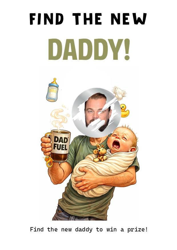 Who Has The Daddy Scratch Off, Printed Baby Shower Game,Scratch Off Baby Shower Game, Who Has the Daddy Celebrity Edition, Funny Dad