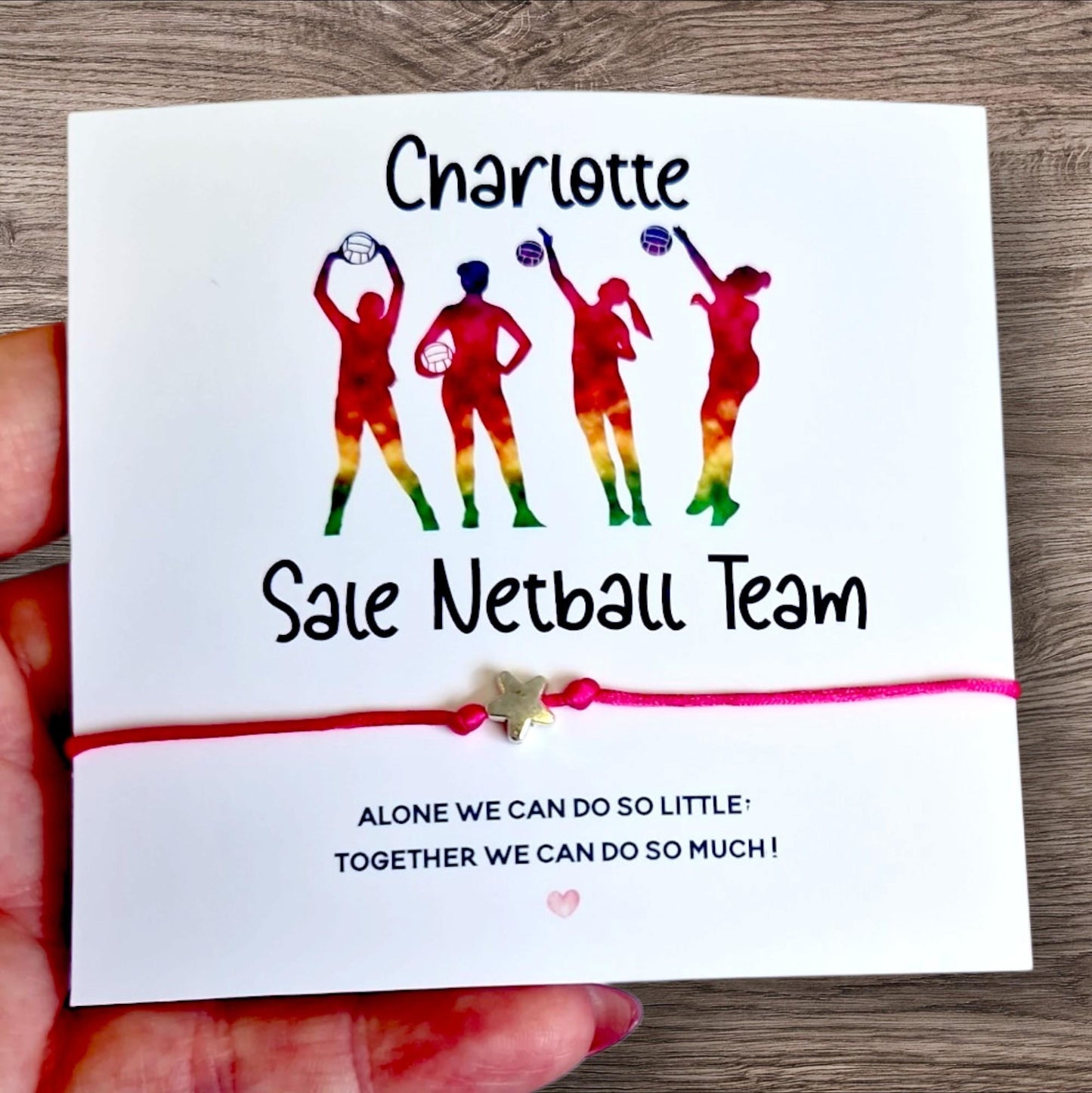 Bulk Netball Team Wish Bracelet – Sports Team Gift, Team Bonding Bracelet, Netball Player Gift, Friendship Team Jewellery