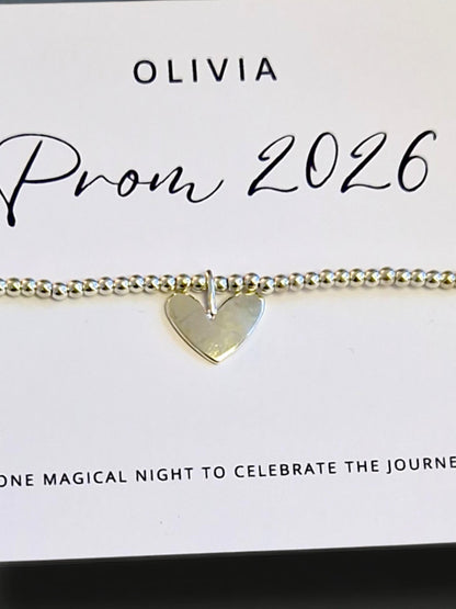 Prom Night Personalised  I School Prom 2026 -I Charm  Bracelet I School Leavers I Class of 2026 I School Leavers Gift