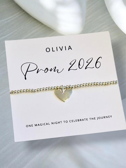 Prom Night Personalised  I School Prom 2026 -I Charm  Bracelet I School Leavers I Class of 2026 I School Leavers Gift