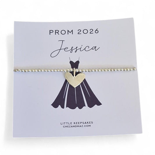 Prom Night Dress Design Personalised  I School Prom 2026 -I Charm  Bracelet I School Leavers I Class of 2026 I School Leavers Gift