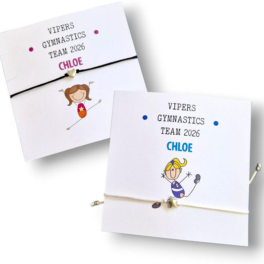 Gymnastics Club Wish Bracelet, Gymnast Team Gift, Good Luck Competition Present- Congratulations, support gift