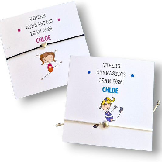Gymnastics Club Wish Bracelet, Gymnast Team Gift, Good Luck Competition Present- Congratulations, support gift