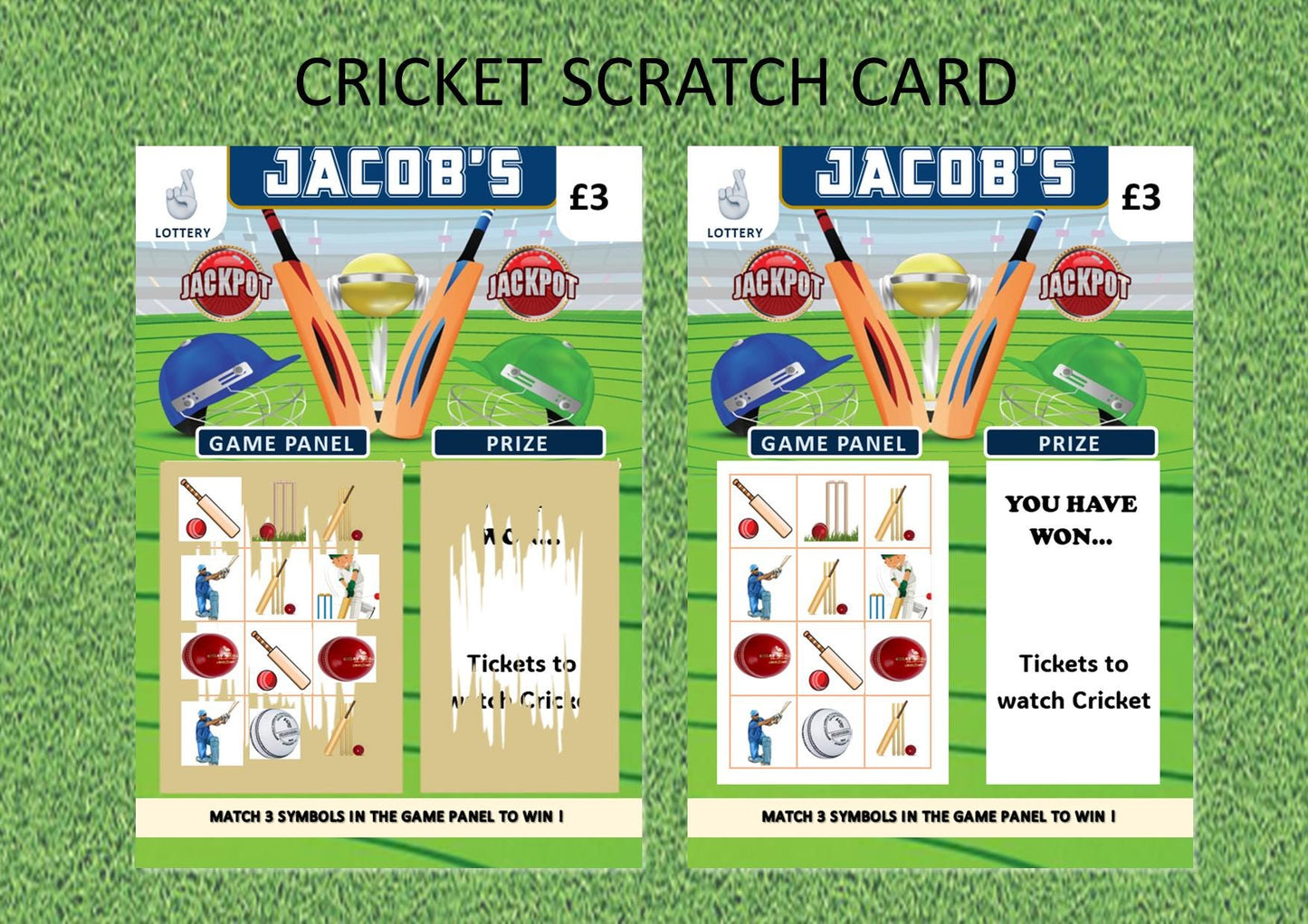 Cricket Match Scratch Card Surprise | Cricket Ticket Reveal | Cricket Fan Gift | Scratch to Reveal Game Tickets | Birthday  Gift Idea