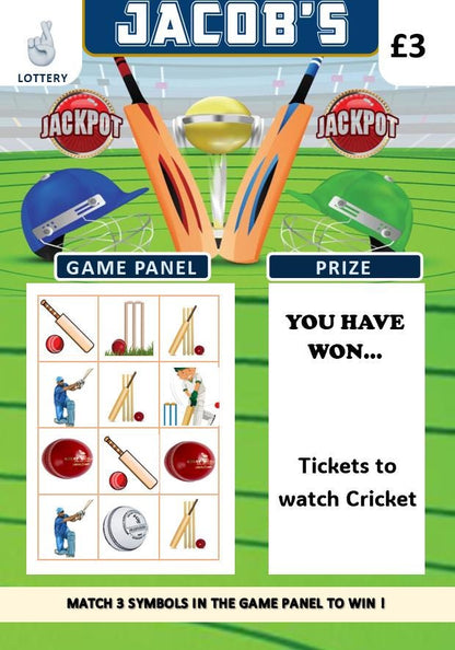 Cricket Match Scratch Card Surprise | Cricket Ticket Reveal | Cricket Fan Gift | Scratch to Reveal Game Tickets | Birthday  Gift Idea