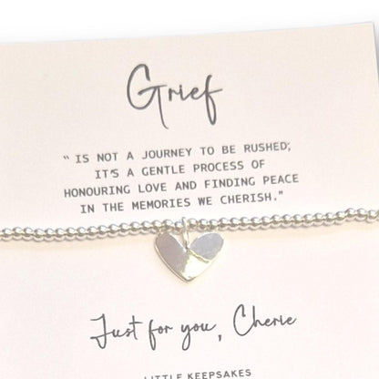 Grief -  Silver Plated Grief Bracelet: Remembrance Keepsake, Comfort Gift - Not a journey to be rushed - A Healing Keepsake
