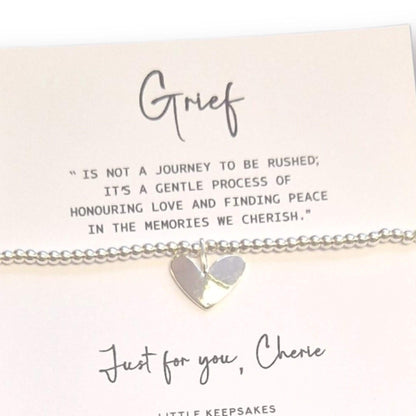 Grief -  Silver Plated Grief Bracelet: Remembrance Keepsake, Comfort Gift - Not a journey to be rushed - A Healing Keepsake