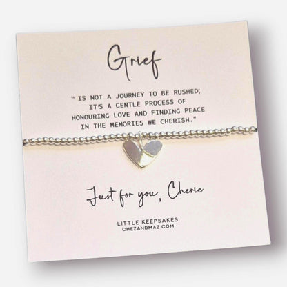 Grief -  Silver Plated Grief Bracelet: Remembrance Keepsake, Comfort Gift - Not a journey to be rushed - A Healing Keepsake