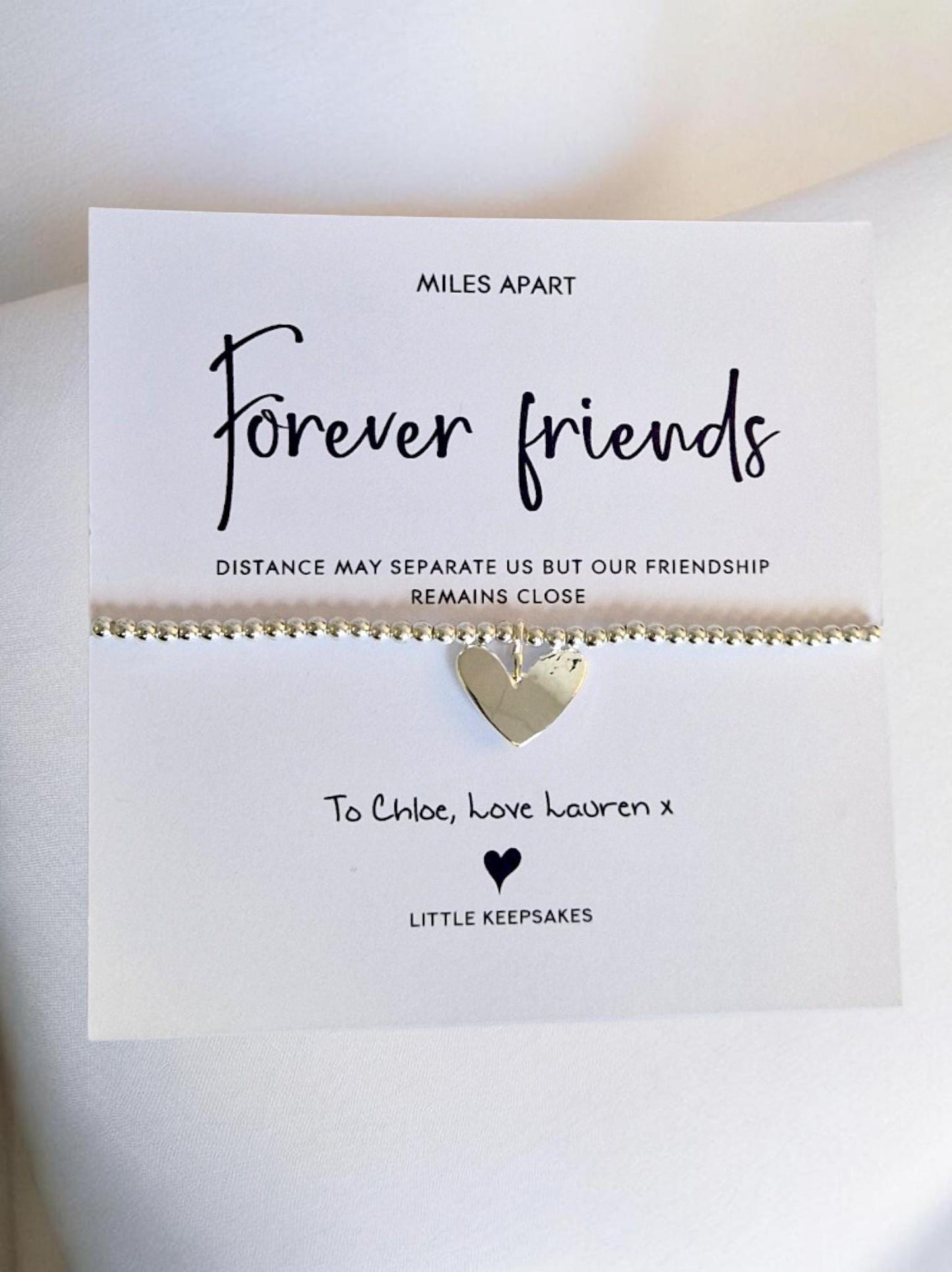 Miles Apart Forever Friends Bracelet | Silver Plated Jewellery | Thoughtful Gift for Best Friends | Long Distance Friendship | Keepsake