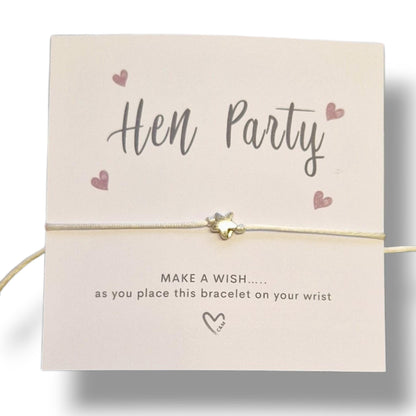 Hen Party Wish Bracelets - Goodie Bag Filler - Hen Weekend, Hen Do, Girls Weekend - Bride to Be - Hearts CM338