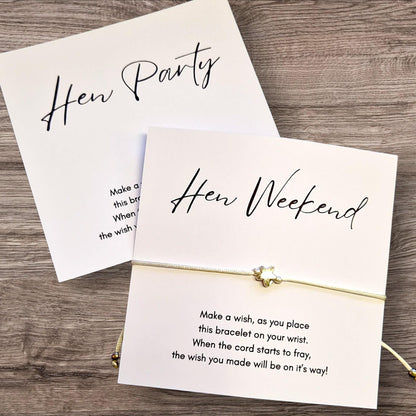Hen Party Wish Bracelets - Goodie Bag Filler - Hen Weekend, Hen Do, Girls Weekend - Bride to Be