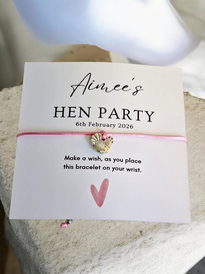 Hen Party Wish Bracelet, Bride Tribe Gift, Hen Party Favours, Bachelorette Party Gift, Bridal Shower Favour, Bride To Be Bracelet
