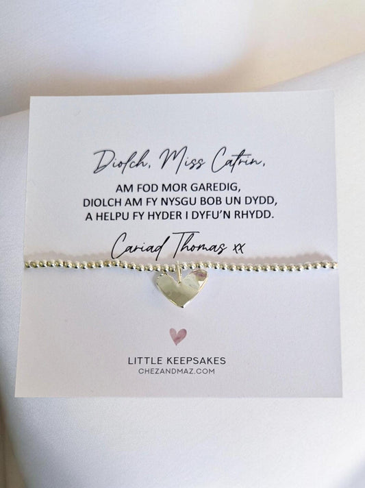 Welsh Teacher Bracelet, Diolch Athro Bracelet, Teacher Thank You Gift, End of Term Teacher Gift, Teaching Assistant Gift
