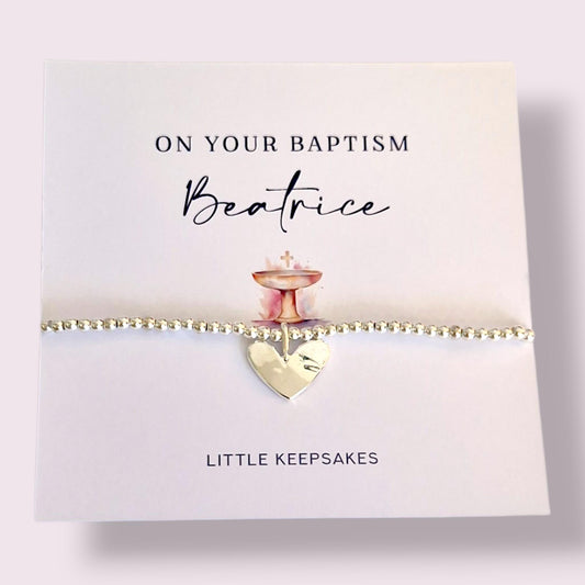 Adult Baptism Bracelet Silver Plated, Personalised Faith Jewellery, Christian Gift, Religious Keepsake for Her