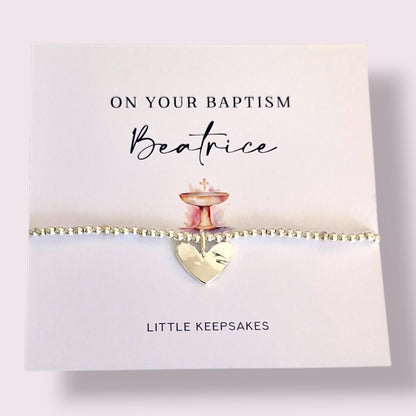 Adult Baptism Bracelet Silver Plated, Personalised Faith Jewellery, Christian Gift, Religious Keepsake for Her
