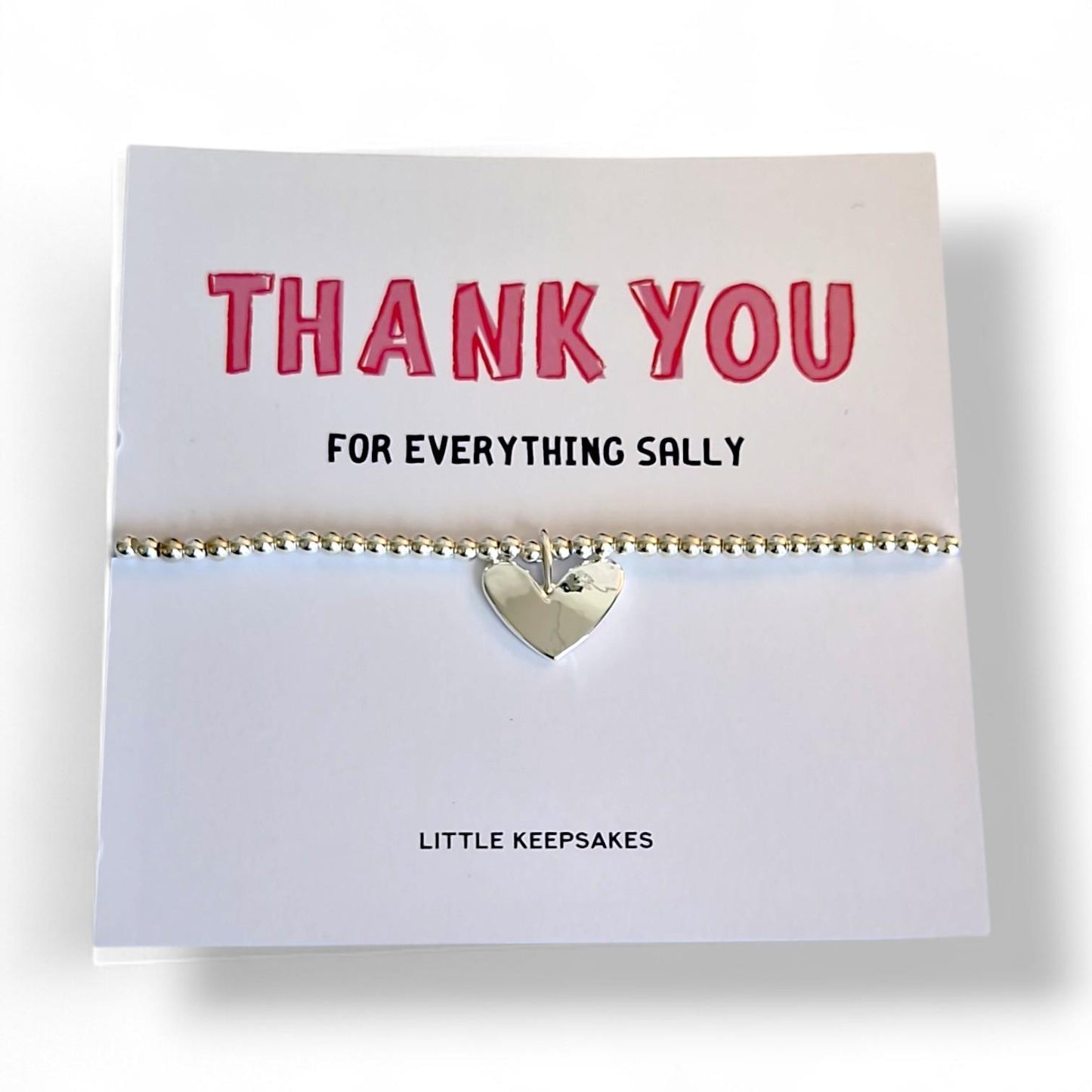 Thank you for everything Personalised Silver Plated Charm Bracelet: Thank You Gift
