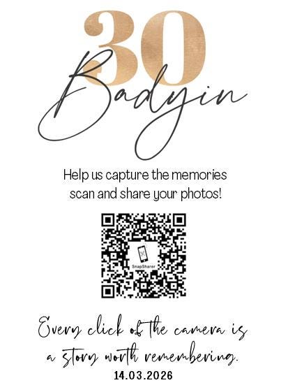 Birthday Photo Album Sharing Cards – Custom QR Code, A7 - Personalised - Scan and share photos