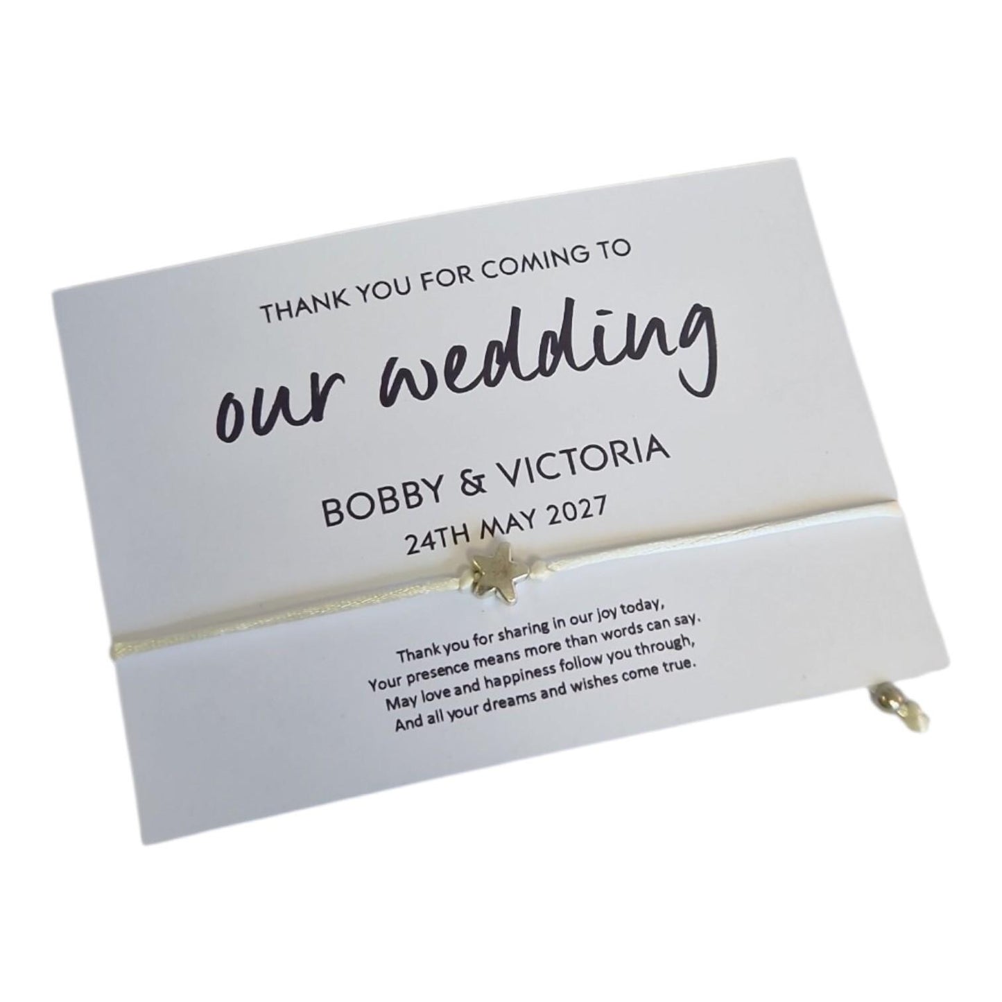BULK Wedding Favour Wish Bracelet: Bride & Groom Gift for Guests - Wedding guest gift, thank you