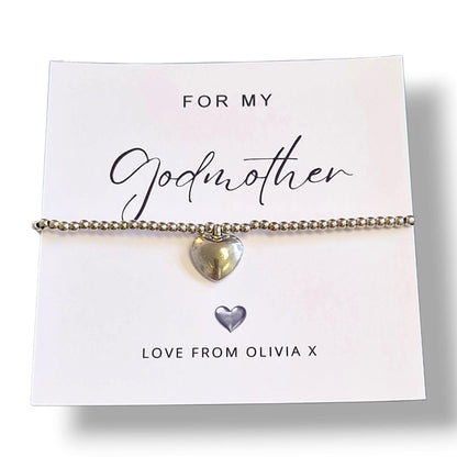 For my Godmother, Our Godmother , Fairy Godmother, Guide parent- Personalised Godmother Bracelet: Meaningful Keepsake Gift