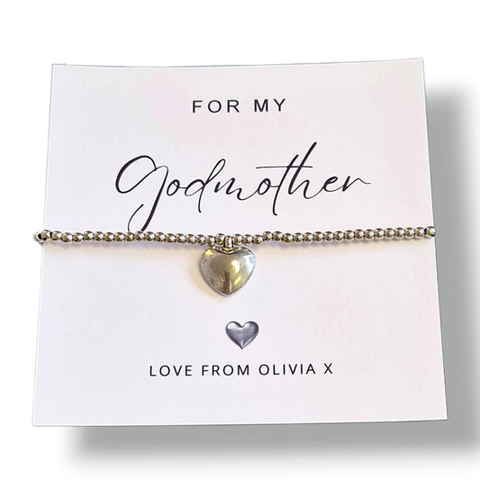 For my Godmother, Our Godmother , Fairy Godmother, Guide parent- Personalised Godmother Bracelet: Meaningful Keepsake Gift