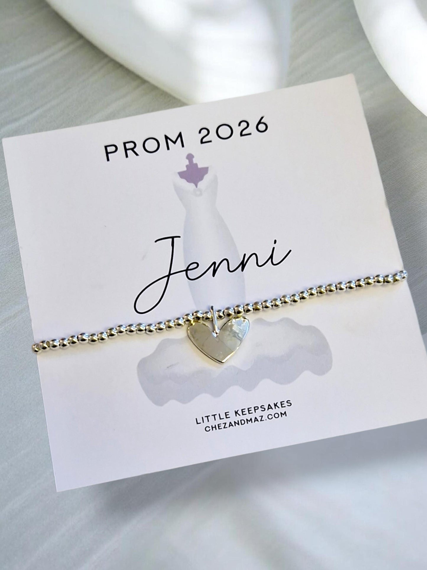Prom Night Dress Design Personalised  I School Prom 2026 -I Charm  Bracelet I School Leavers I Class of 2026 I School Leavers Gift