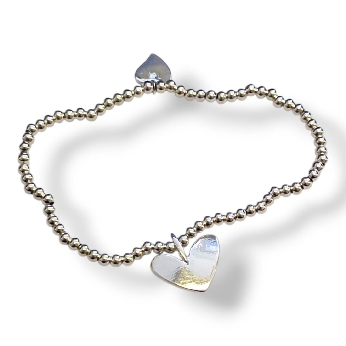 Class of 2026 Bracelet | So Proud of You Gift | Graduation Keepsake | Silver Beaded Stretch Bracelet | Acrylic Heart Charm | End of School