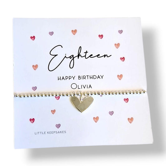Personalised 18th Birthday Gift – Milestone 18th Birthday Bracelet for Teenage Girl - Daughter, Granddaughter, Niece, friend