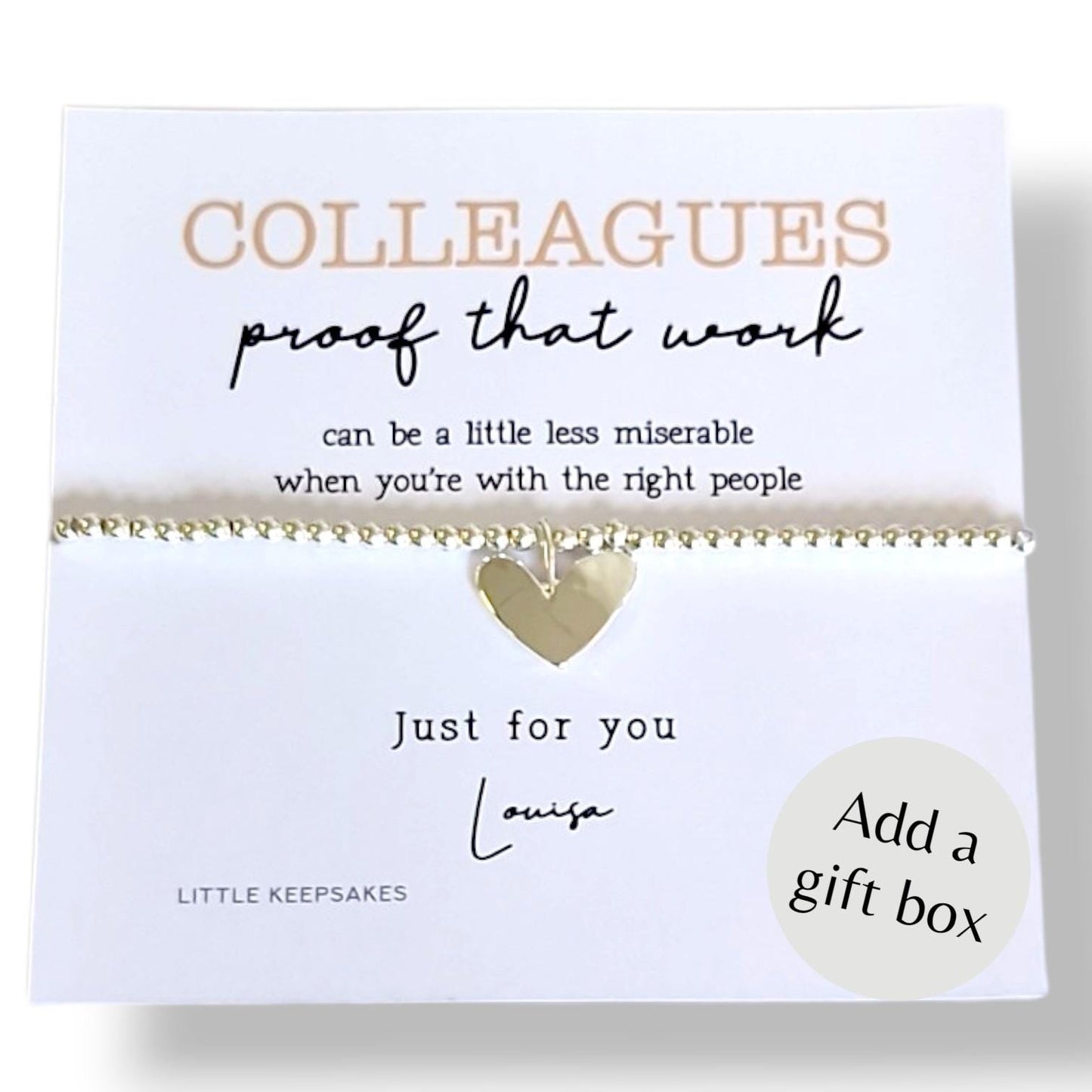 Chance Made Us Colleagues Silver-Plated Heart Bracelet: Friendship Gift- proof that work can be less miserable