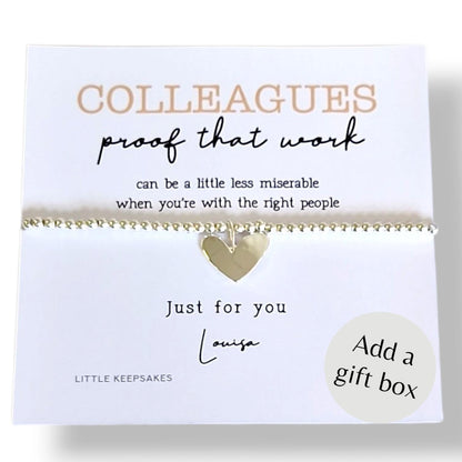 Chance Made Us Colleagues Silver-Plated Heart Bracelet: Friendship Gift- proof that work can be less miserable