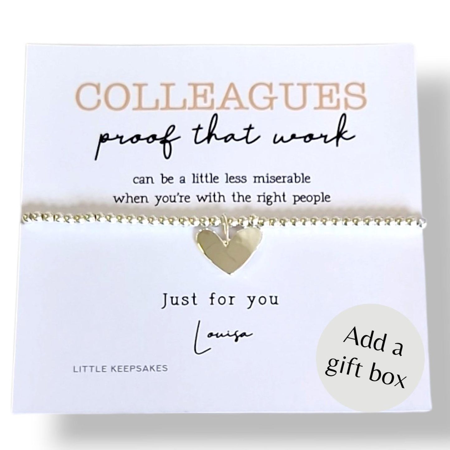 Chance Made Us Colleagues Silver-Plated Heart Bracelet: Friendship Gift- proof that work can be less miserable
