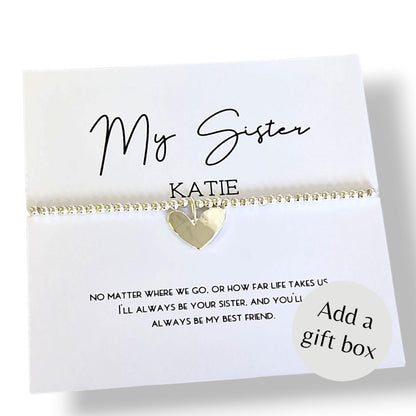 Sister Silver Bracelet Personalised- Birthday gift