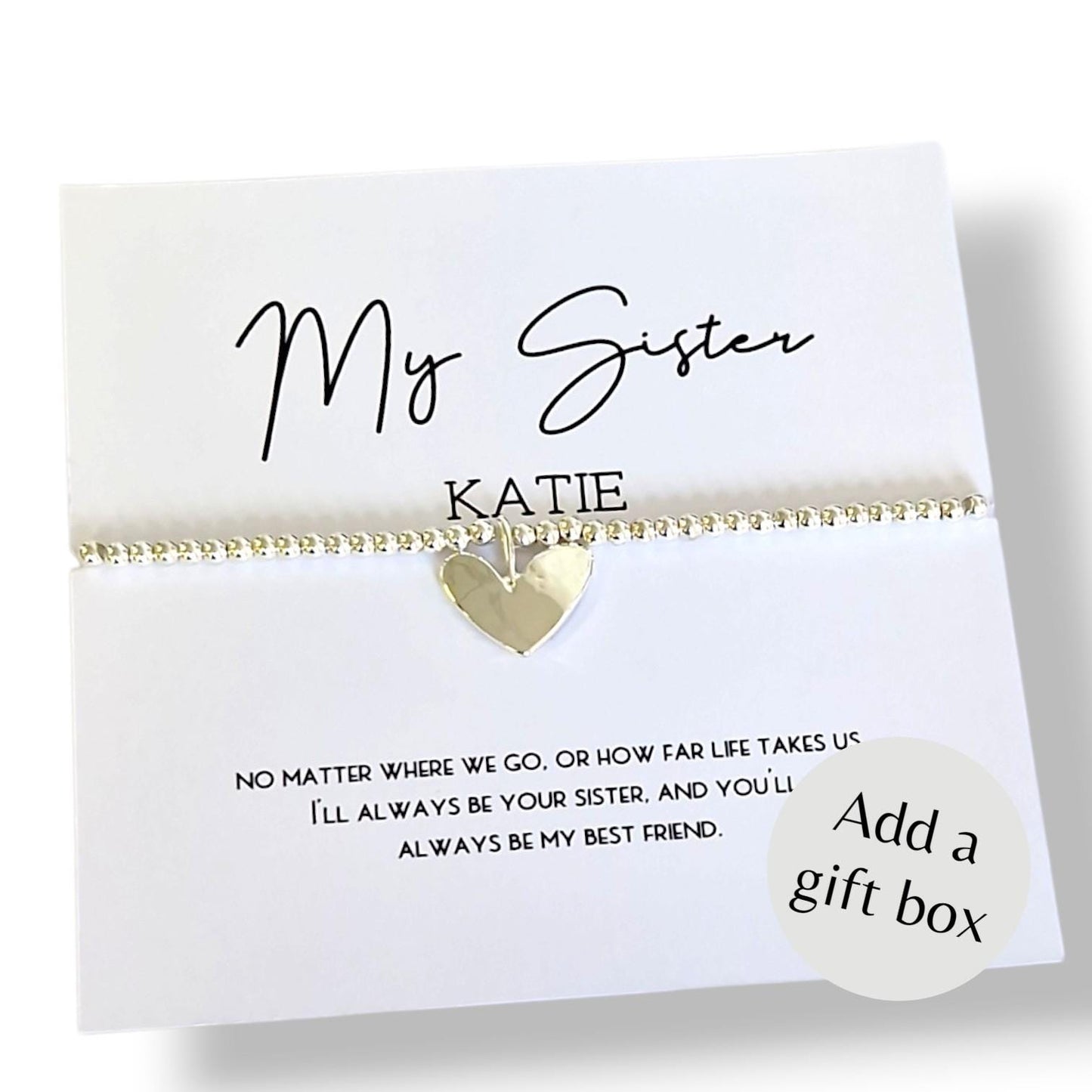 Sister Silver Bracelet Personalised- Birthday gift