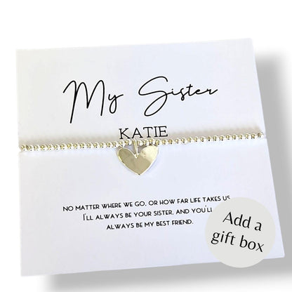 Sister Silver Bracelet Personalised- Birthday gift