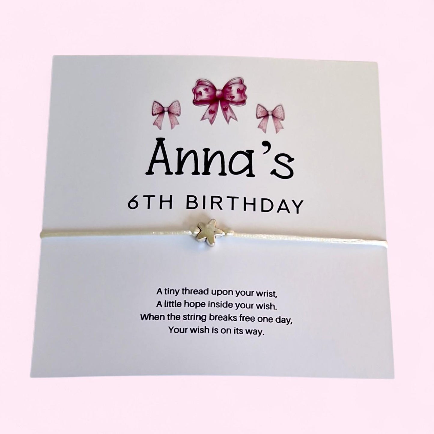 Birthday Wish Bracelet Party Favour, Personalised Birthday Gift, Friendship Wish Bracelet, Birthday Party Favours for Guests